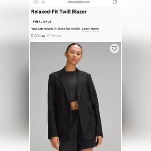 COPY - Lululemon Relaxed Fit Twill Blazer